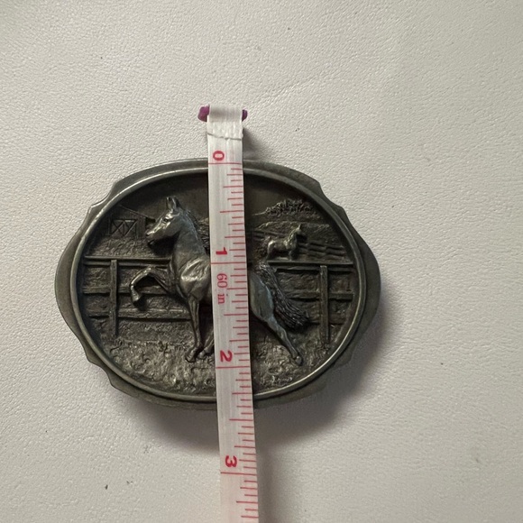 Vintage 1987 CJ Inc. Pewter Horse Belt Buckle – Made in USA – #1409 - Picture 7 of 8